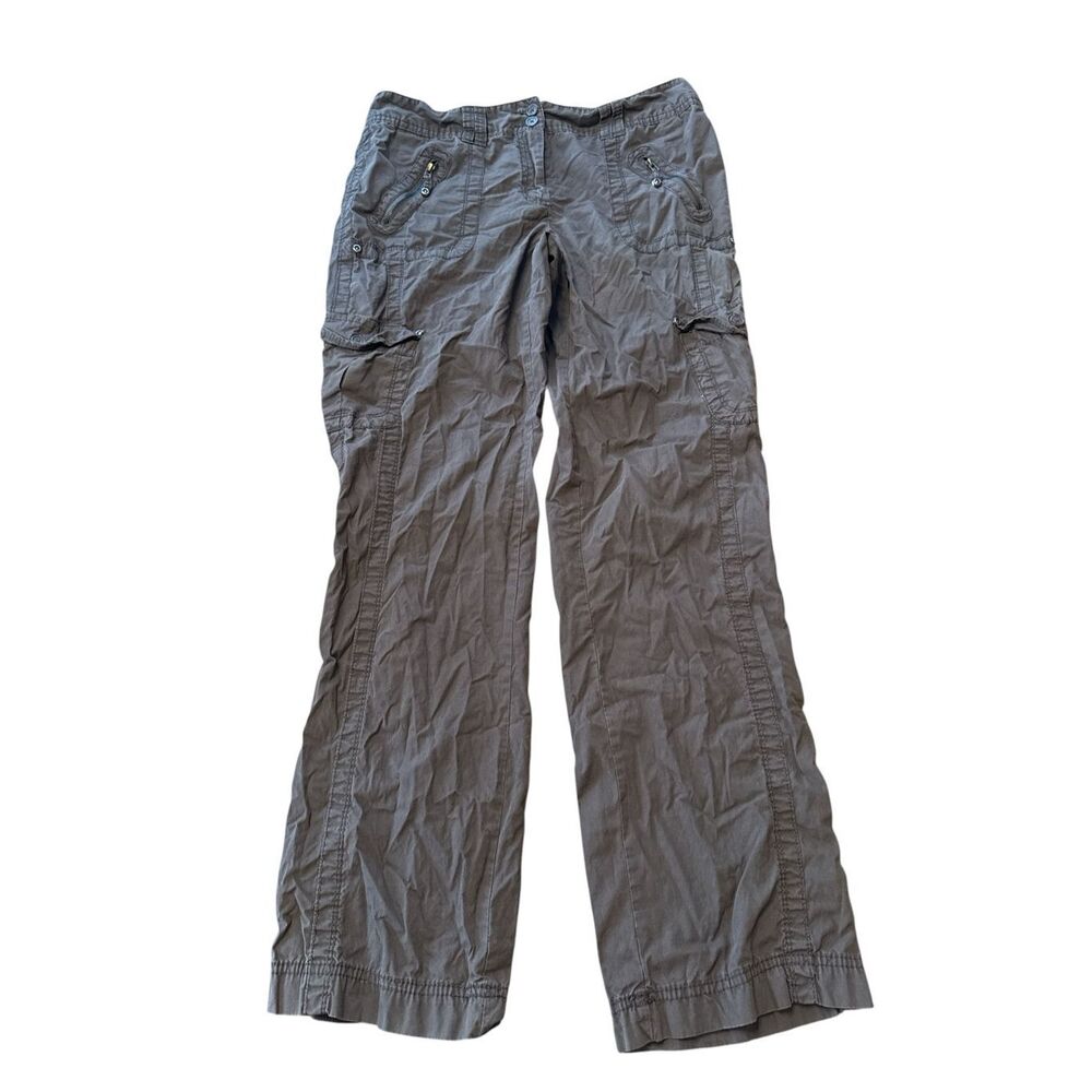 Dalia Collection Modern Fit Brown Mid Rise Straight Cargo Pants Womens Size 8